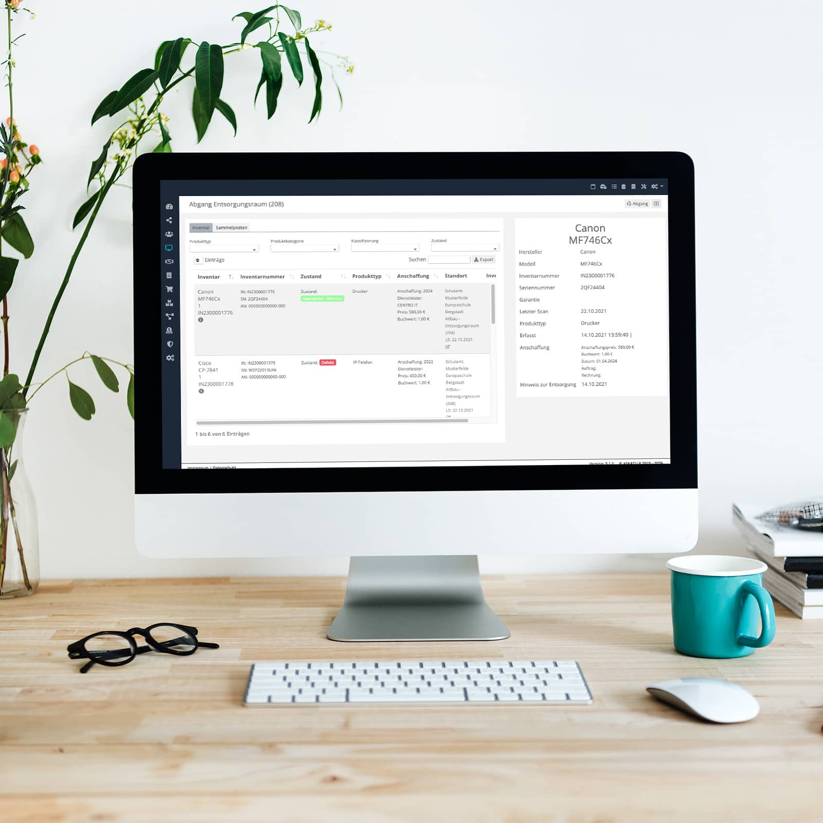 Inventardarstellung in Asset-Verwaltungssoftware